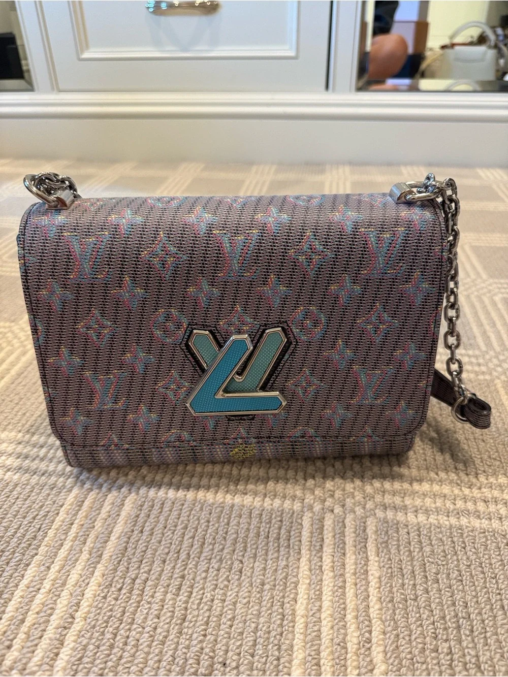 Louis Vuitton Twist Damier Monogram LV Pop MM Blue - Limited Edition